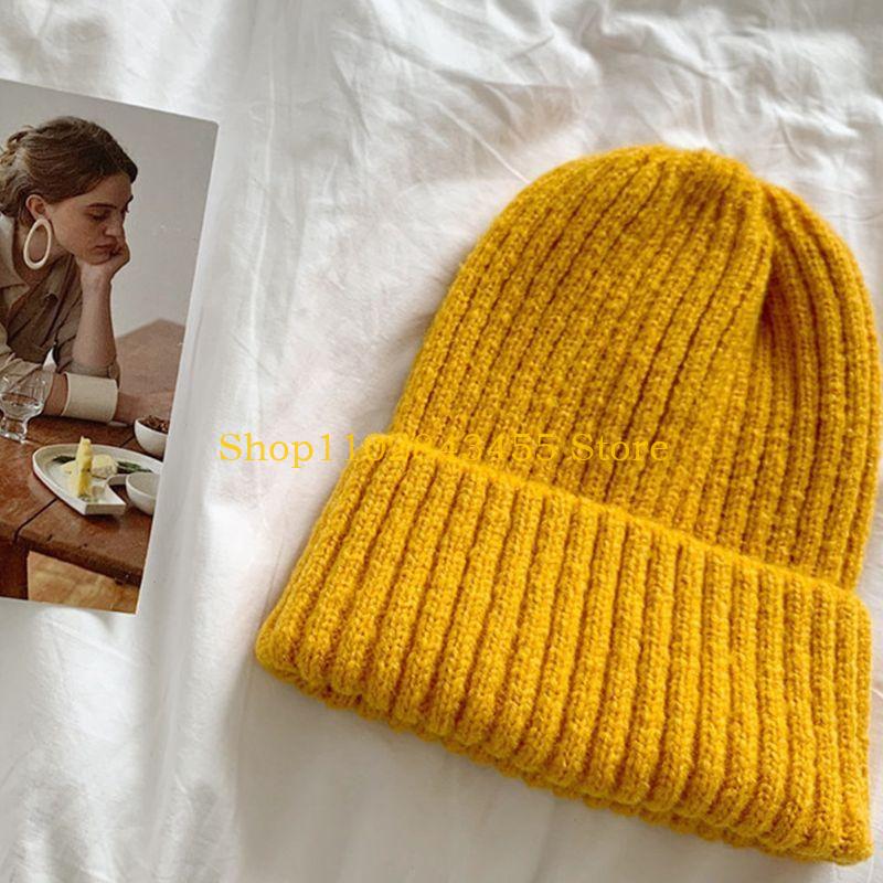 Beanie Cuffed Knit - 49MC Unisex-Wintermütze, gerippt, gestrickt, solide Bonbonfarben,