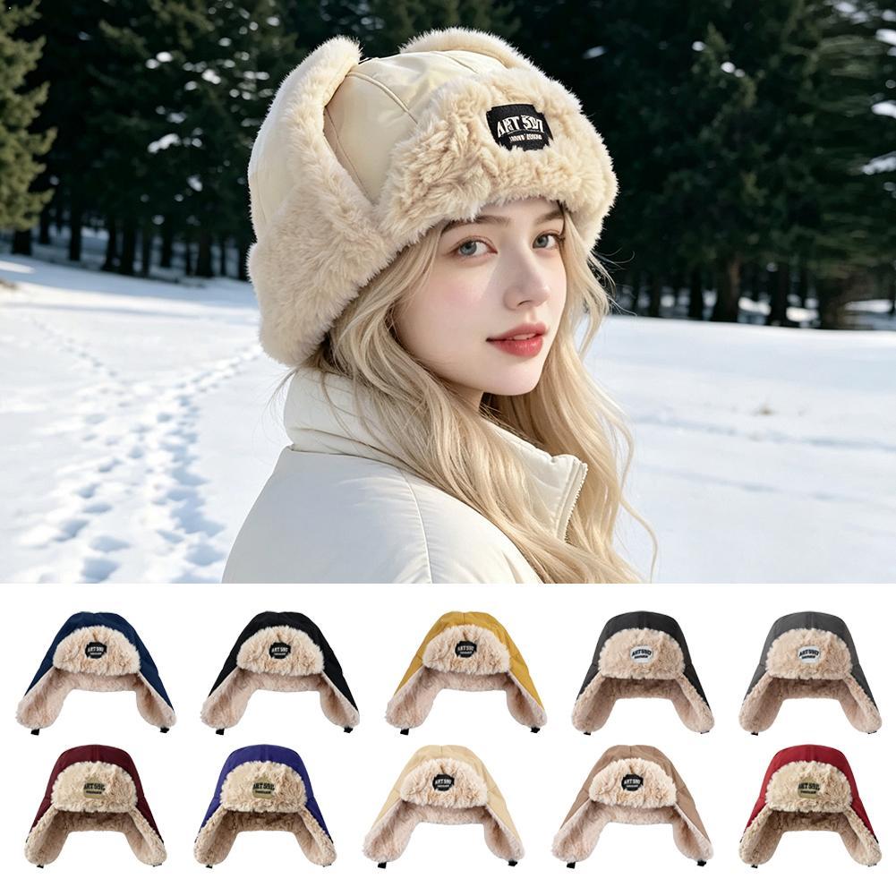 Trapper Hat Ear Flap - Winter-Trapper-Mütze mit Kunstfell-Futter, Winddichte Ohrenklappe, Uschanka-Mütze,