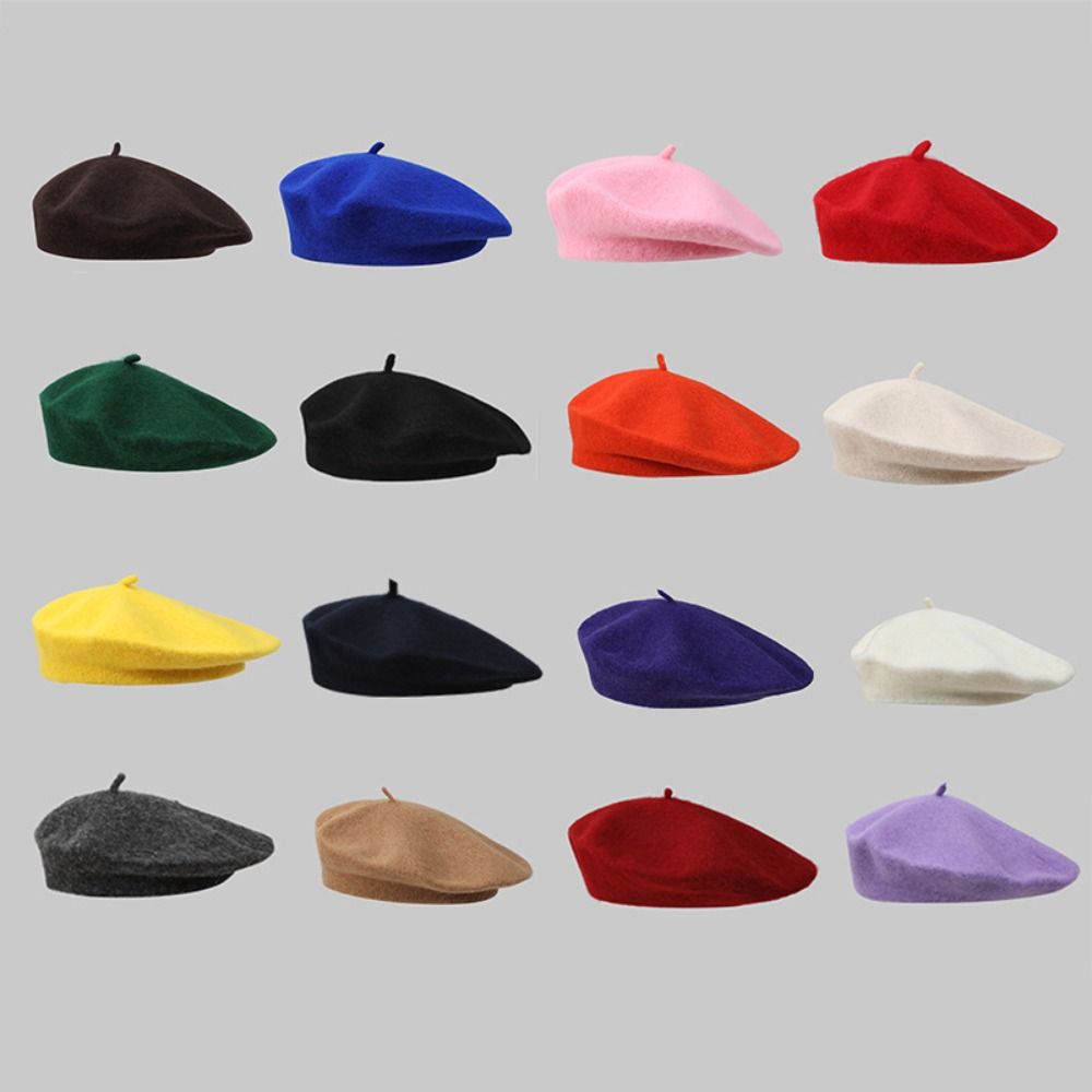 Beret French Wool - Herbst Dame Winter Warme Wolle Berets