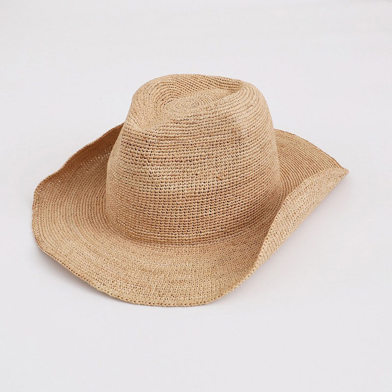 Cowboy Hat Straw - Natürlicher Bast Strohhut für Frauen Breite
