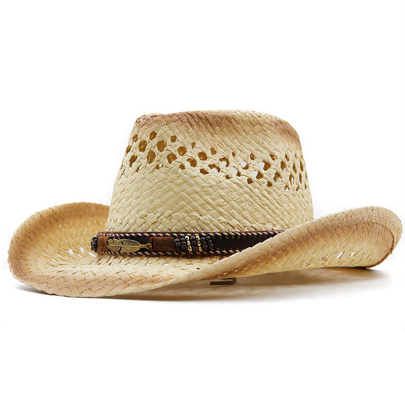 Cowboy Hat Straw - Panama Weiche handgemachte Cowboy Strohhut Sommer