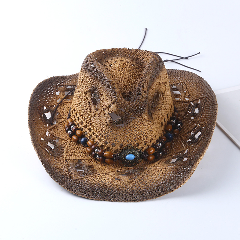 Cowboy Hat Straw - Spanischer Retro-Cowboy-Strohhut für Frühling und Sommer,