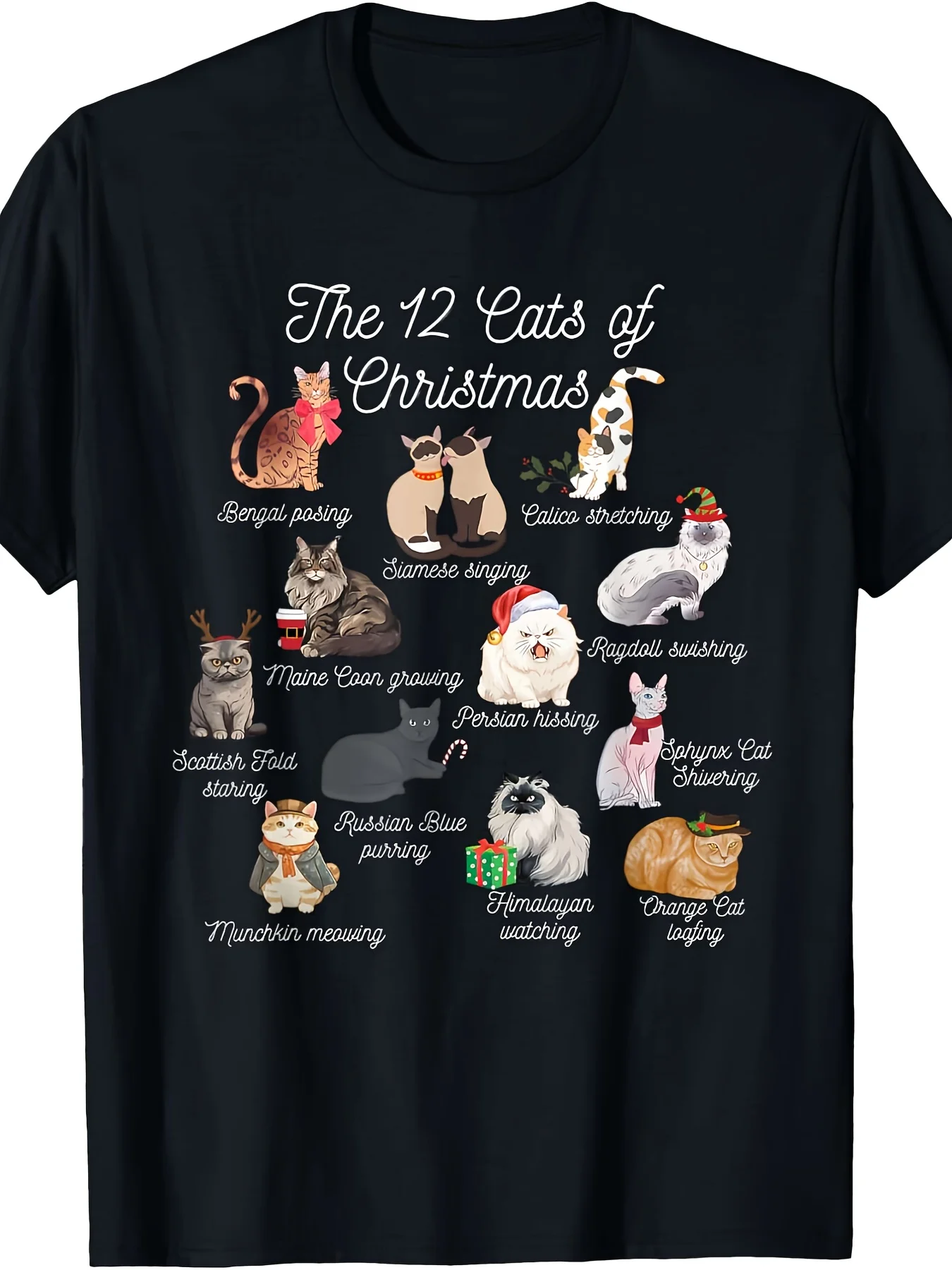 Dad Hat Cotton - T-Shirt „Die 12 Katzen von Weihnachten“