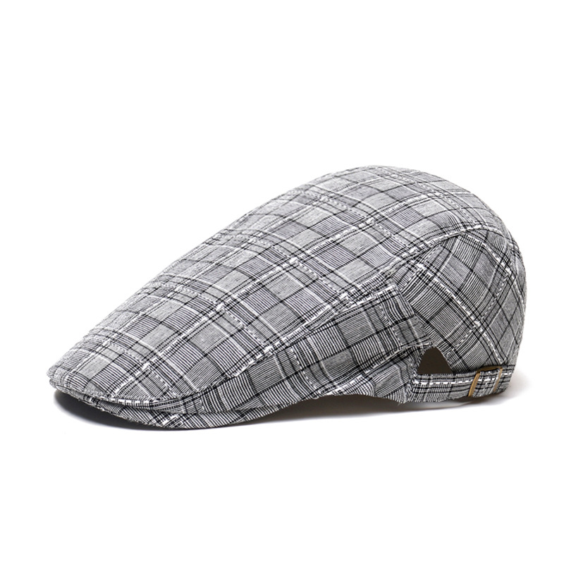 Newsboy Cap Ivy - Unisex Baumwoll-Karo-Newsboy-Baskenmütze mit verstellbarer Schnalle, Gatsby