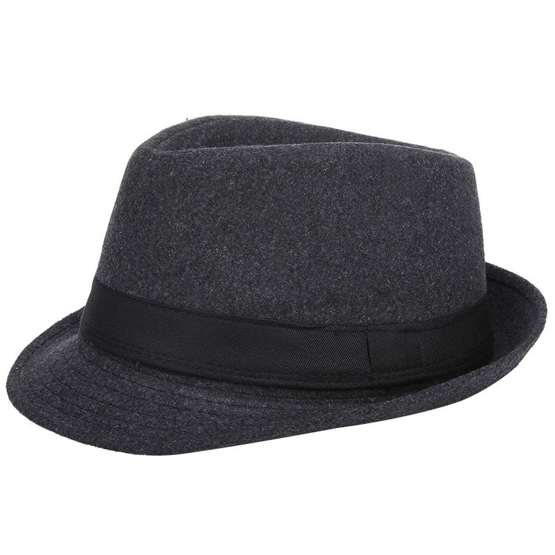 Fedora Hat Wool - Herren Herbst-Winter Woll-Fedora-Hut, Warme Winddichte Vintage