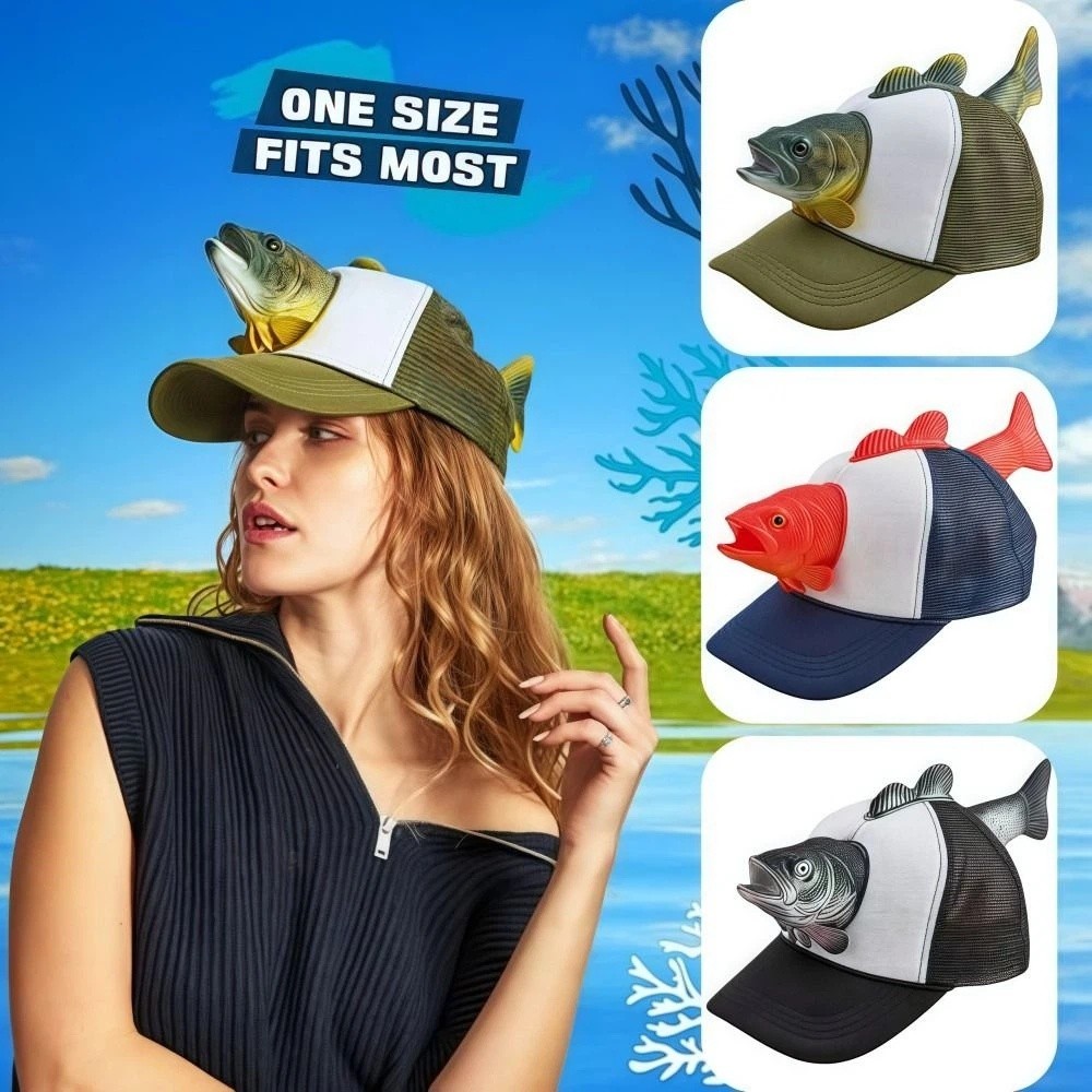Lustige 3D-Fisch-Tier-Trucker- – Trucker Cap Mesh Bewertung und Preis