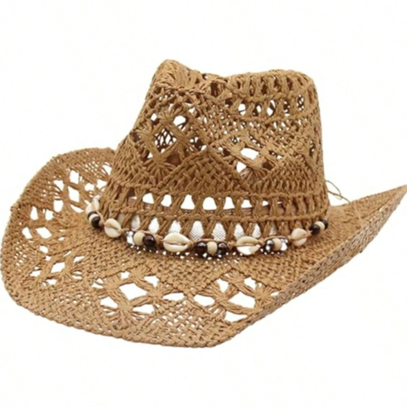 1 Stück Boho Shell Hollow Out  – Cowboy Hat Straw Bewertung und Preis