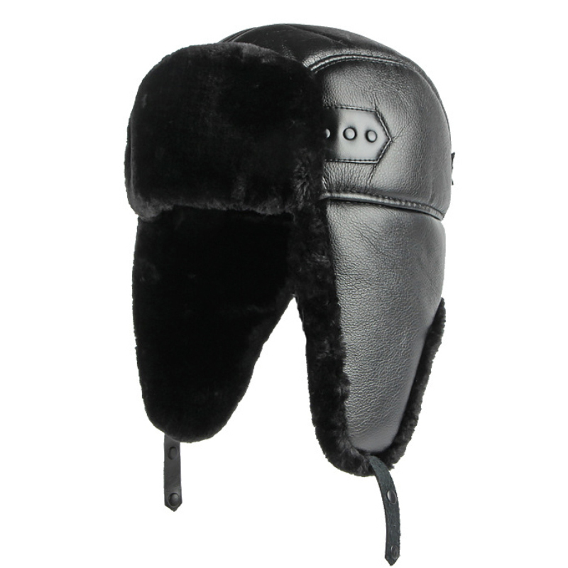 HT4002 Neue PU Leder Russische – Trapper Hat Ear Flap Bewertung und Preis