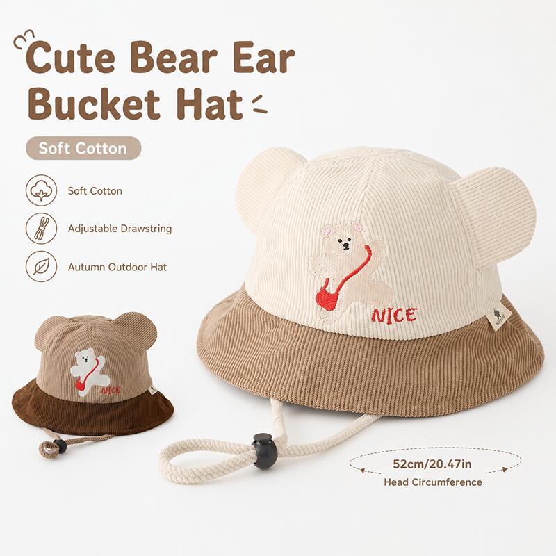 Kinder-Bucket-Hat mit Bärenohr – Bucket Hat Cotton Bewertung und Preis
